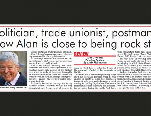 Alan Johnson Bewdley Festival review